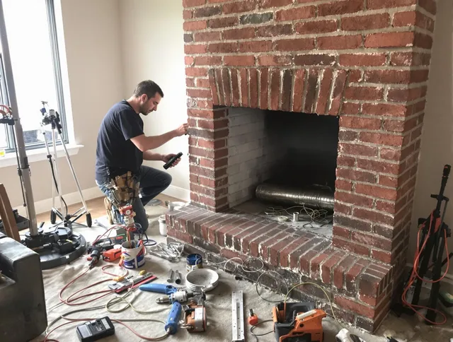 Bexley Chimney Sweep specialist finalizing chimney liner service in Bexley, OH