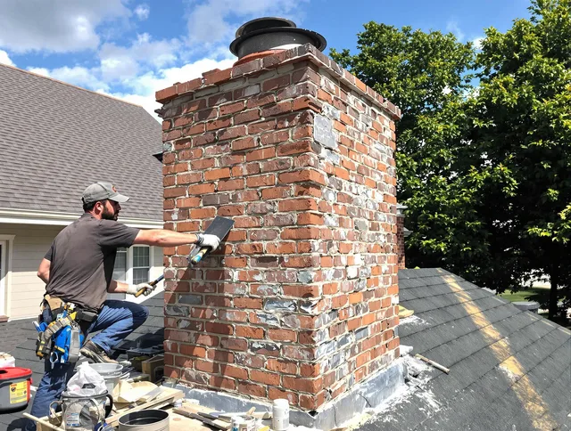 Completed chimney rebuild by Bexley Chimney Sweep in Bexley, OH