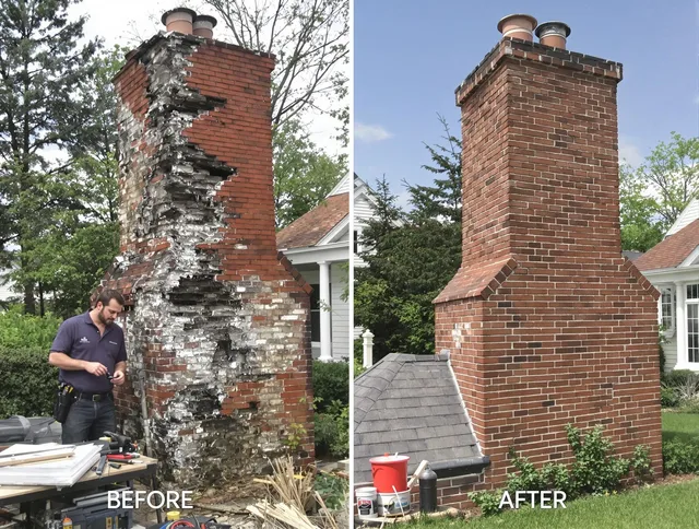 Bexley Chimney Sweep performing a full chimney restoration in Bexley, OH