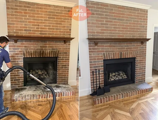 Bexley Chimney Sweep carefully sanitizing a fireplace in Bexley, OH