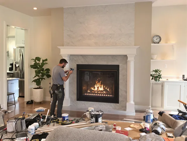Newly installed fireplace by Bexley Chimney Sweep in Bexley, OH