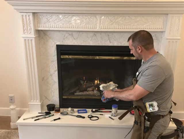 Bexley Chimney Sweep performing fireplace maintenance in Bexley, OH