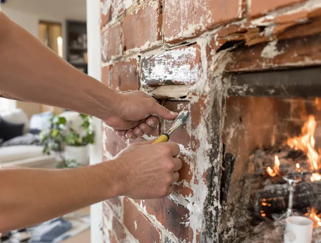 Routine fireplace repair by Bexley Chimney Sweep in Bexley, OH